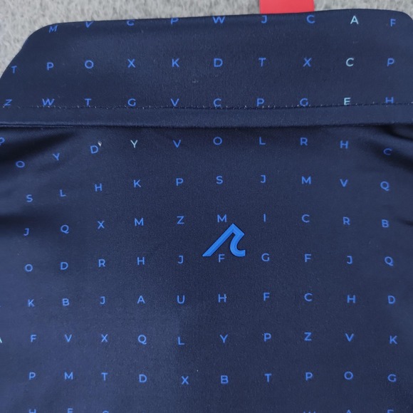 Redvanly PUREpoly Times Polo Shirt Mens Small Navy Golf Word Search R2507 - Picture 8 of 16